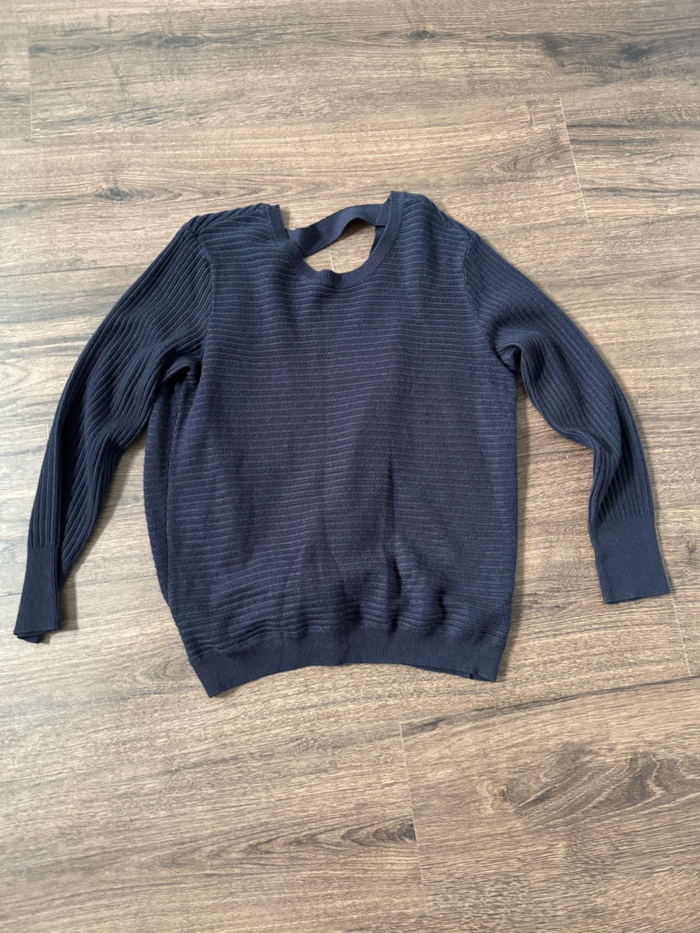 Soho Women's Navy Rib-Knit Sweater - Classic Crewneck